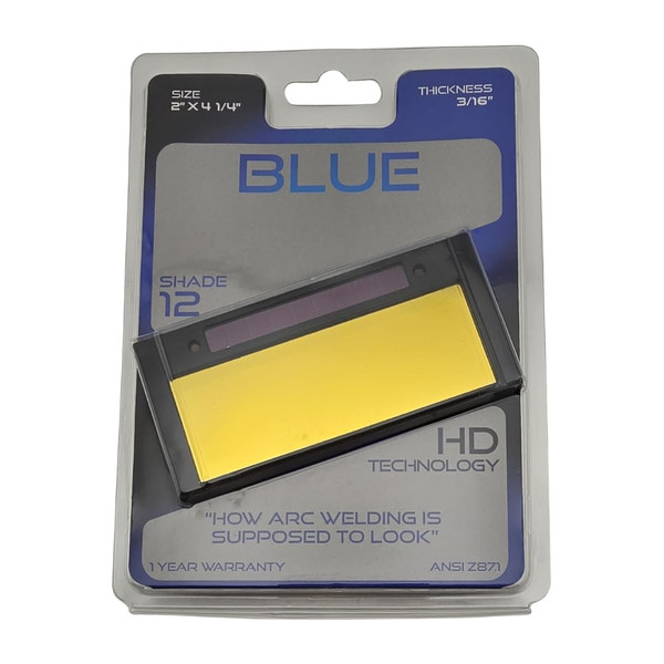 TrueArc Blue Auto-Darkening Welding Lens - High Definition Blue Hue Filter- Fits 2" x 4-1/4" Welding Hoods – Shade 12