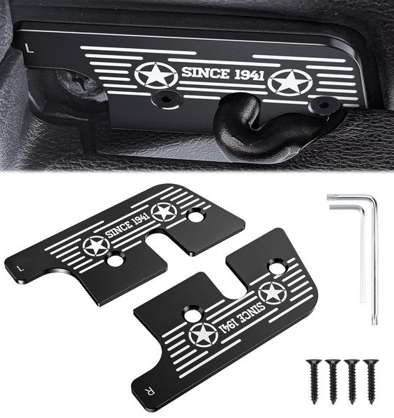 Upgraded Sun Visor Repair Kit, Eamplest Aluminum Alloy Star Sun Visor Clips Compatible with Jeep Wrangler JK 2018,JL 2018-2023,2020-2023Gladiator Accessories,Quick and Easy Repair Loose Visor