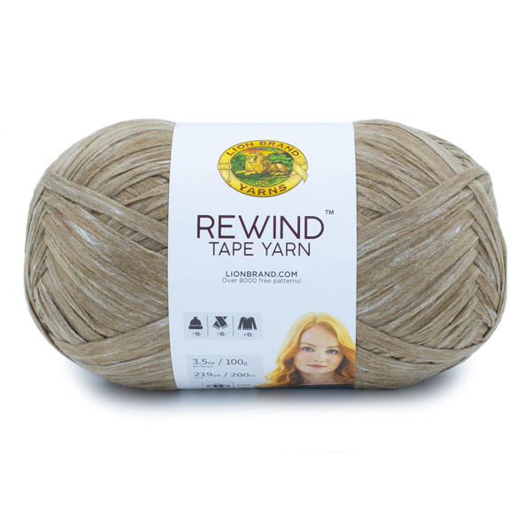 Lion Brand Yarn, Bulky Tape Rewind Yarn for Knitting and Crocheting, Willow, 1 Pack Lion Brand Yarn, Bulky Tape Rewind Yarn for Knitting and Crocheting, Willow, 1 Pack