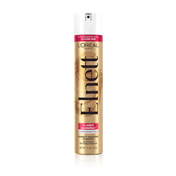 L'Oreal Paris Elnett Satin Extra Strong Hold Color Treated Classic Hairspray, 11 oz L'Oreal Paris Elnett Satin Extra Strong Hold Color Treated Classic Hairspray, 11 oz