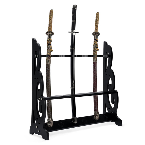 lukar 6 Tier Sword Stand Floor, Vertical Sword Rack Floor Standing, Large Sword Display Stand, Wooden Katana Holder Stand, Japanese Samurai Sword Holder