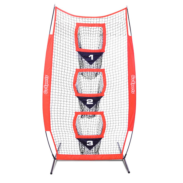 GoSports 8 ft x 4 ft Football Training Vertical Target Net - Improve QB Throwing Accuracy - Includes Bow Type Frame and Portable Carry Case