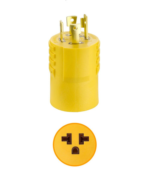 30 Amp to 15 Amp 20 Amp RV Plug Adapter, Twist Lock Adapter 4 Prong Male Plug to 3 Prong Female, NEMA L14-30P to 5-15R 5-20R 6-15R 6-20R, for RV EV Camper Generator