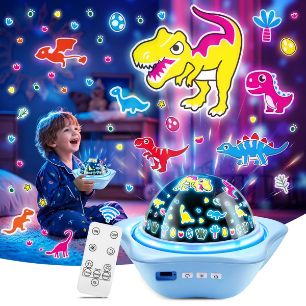 Onefire Star Projector Light Up Toys, Glow In The Dark Stars for Ceiling Projection Kids Toys,Dimmable Night Light Projector for Kids Room,Remote Dinosaur Toys for Boys,Dinosaur Gifts for Toddler Toys