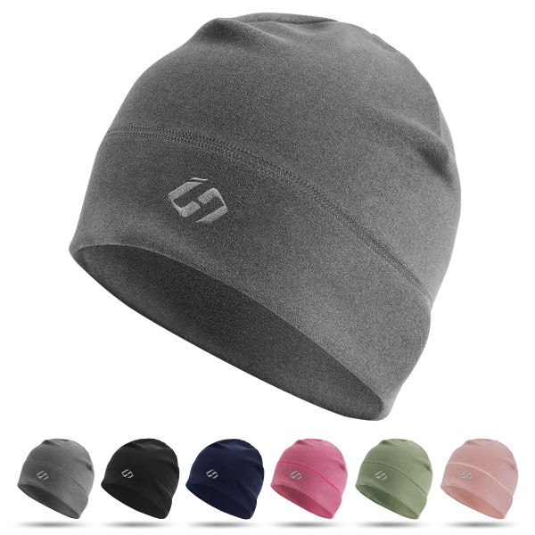 HASAGEI Thermal Running Hat - Men's Skull Cap Cycling Cap Under Helmet for Winter Grey