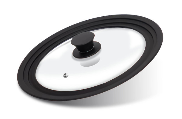 Lerykin Tempered Glass Lid - Universal Lid with Heat Resistant Silicone Rim for Pots, Pans and Skillets - Pan Cover Replacement Lid Fits 6.5", 7" and 8" Diameter Cookware