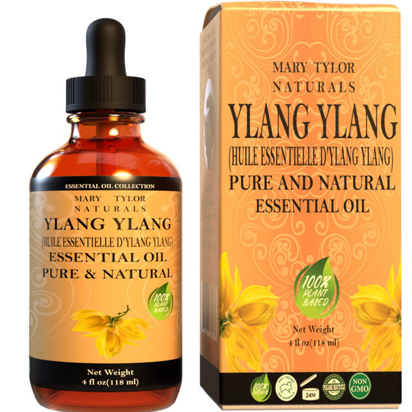 Ylang Ylang Essential Oil (4 oz), Premium Therapeutic Grade, 100% Pure and Natural, Perfect for Aromatherapy and Much More by Mary Tylor Naturals Ylang Ylang Essential Oil (4 oz), Premium Therapeutic Grade, 100% Pure and Natural, Perfect for Aromatherapy and Much More by Mary Tylor Naturals