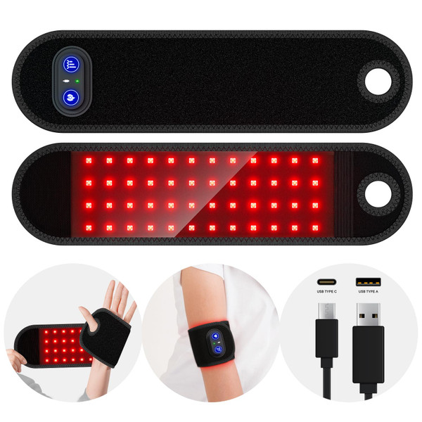 GloThera Rechargeable Cordless Red Light Therapy Wrist Wrap for Hand, Wrist, Finger, and Joint Discomfort, Ideal for Office Workers and Sports Enthusiasts