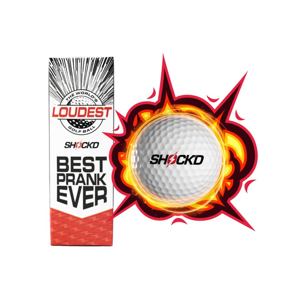 SHOCK'D GOLF BALLS - The World's Loudest Golf Ball - Viral Prank Ball (Sleeve of 3, Novelty) - Red Dot Button