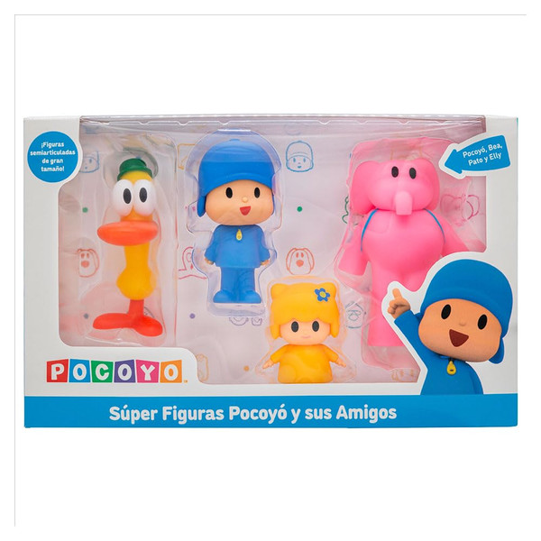 BANDAI - Pocoyo - Super Figures Pocoyo and His Friends, Pack of 4 Figures FA77750 Multicolor Explore The World with Pocoyo and His Friends: Adorable Toys, Adventure Companions.