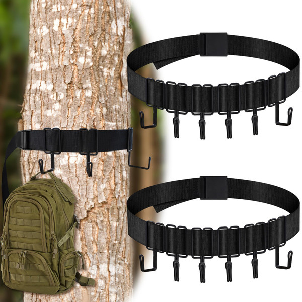 2 Pack Treestands Strap Gear Hangers with 12 Metal Hooks,Hunting Tree Stand Bow & Gear Hanger,Saddle Hunting and Gear Equipment Hanger,Tree Stand Accessories Strap for Bow Arrows Bag 2 Pack Treestands Strap Gear Hangers with 12 Metal Hooks,Hunting Tree Stand Bow & Gear Hanger,Saddle Hunting and Gear Equipment Hanger,Tree Stand Accessories Strap for Bow Arrows Bag