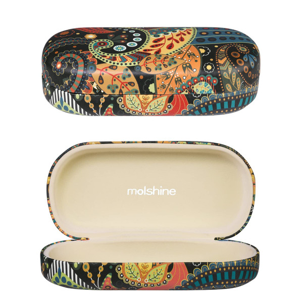 molshine Hard Shell Sunglasses Case,Classic Large Glasses Case for Women Men,Sunglass Eyeglasses (Light Yellow)