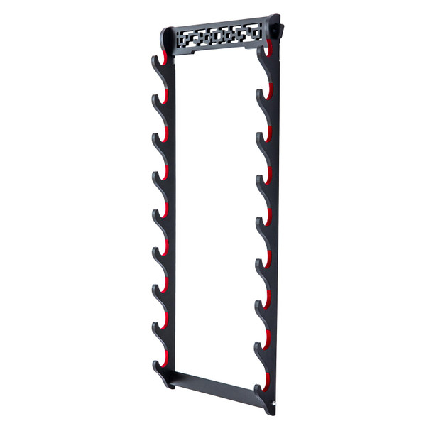FOXSMZZ Sword Holder Wall Mount Velvet Padded Samurai Sword Stand Display Katana Wakizashi Tanto Wall Hanger Sword Rack (9-Tier)