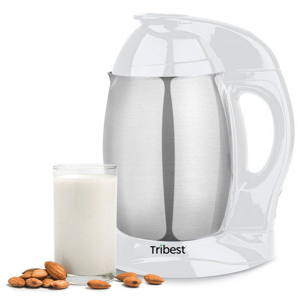 Tribest Soyabella SB-130 Deluxe Automatic Nut Milk Maker & Soy Milk Maker Machine, White/Stainless Steel