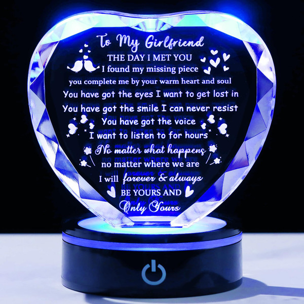 Ornalrist Gifts for Girlfriend with Light Base, Girlfriend Gifts from Boyfriend, Romantic Anniversary Birthday Gifts for Girlfriend Her Valentines Christmas I Love My Girlfriend Gift for Women