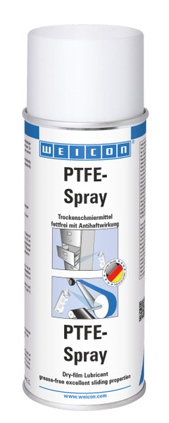 WEICON PTFE-Spray | 13.5 oz / 400 ml | Dry Film Lubricant | Grease-Free | Adheres to All Metal, Plastic and Wooden Surfaces | Heat-Resitance -292°F to +482°F | Silicone Free | Industrial Grade
