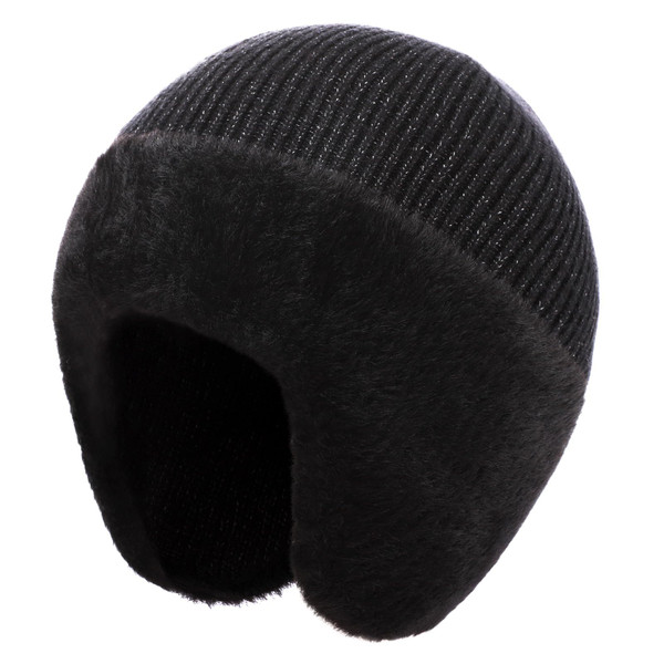 Oversize XL XXL Beanie with Earflap for Men Women Big Head, Large Warm Winter Hats, Plus Size Big Knit Skull Stocking Cap