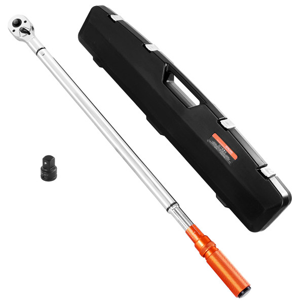 VEVOR 3/4 Inch Drive Torque Wrench 100-600fFT.LB/136-814Nm, 1 Inch Adapter, Split Beam, 48'' Length, less effort for Off-road Equipment,Truck,Motor Homes & Drilling Platform