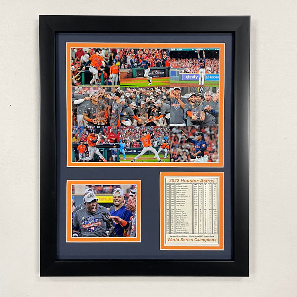 Legends Never Die, Inc. Houston Astros | 2022 World Series Champions | 12"x15" Framed Photo Collage (Mosaic)