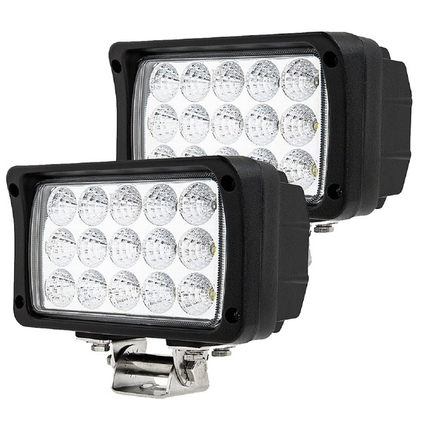 2PACKS 45W 4500LM Super Bright 12-24V LED Work Flood Lights 6000K White,Waterproof Led Driving Fog Light for Trucks Tractors Off-Road and Heavy-Duty Equipment,Plug & Use DT Connector