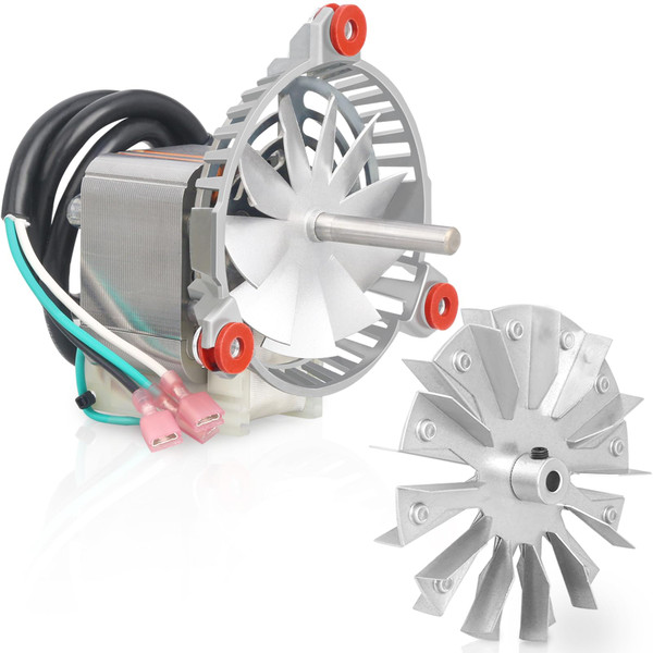 3-21-08639 Combustion Blower with 3-20-502221 Fan Blade 5" Double Paddle Impeller Replacement for Harman Pellet Stove Part P68 P43 P61 P38 XXV Exhaust Fan for Heatilator Eco Choice