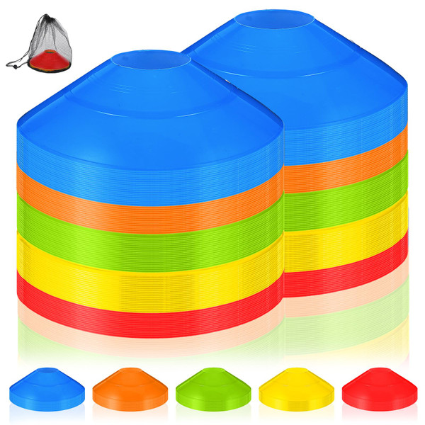 JOUTYFOR 120 Pack Agile Soccer Cones with Portable Bags & Brackets, Sports Cones, Cone Sport, Agile Soccer Cone Used for Football Training