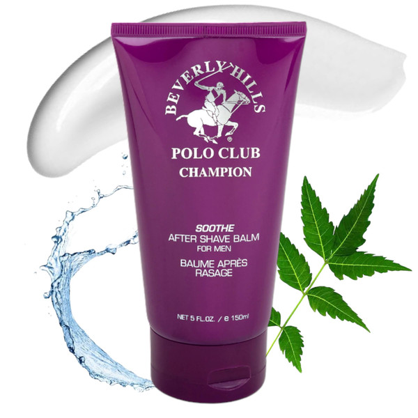 Beverly Hills Polo Club BHPC Champion After Shave Balm for Men | 5oz Soothing, Hydrating & Revitalizing Post-Shave Skincare for Razor Burn Relief