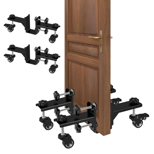 2025 Upgrade Saker Door Panel Installation Kit, Heavy-Duty Door Installation Dolly, 2PCS Door Installation Tools for 0.8 to 2.36 Inch Pre-Hung, Slab, and Front Doors, Door Lifter