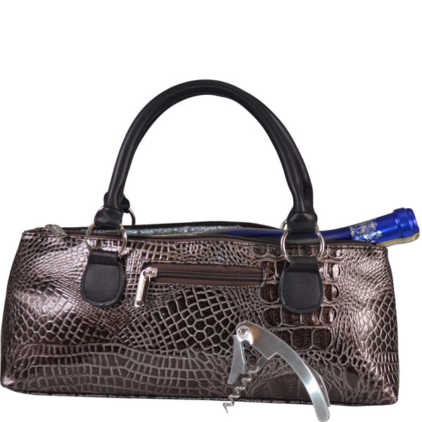 Primeware Wine Clutch Bag (Thermal Insulated) Trendy Women’s Carry Tote | Holds Red & White 750mL Bottles | Trendy Fashion | Incl. Portable Waiter-Style Corkscrew