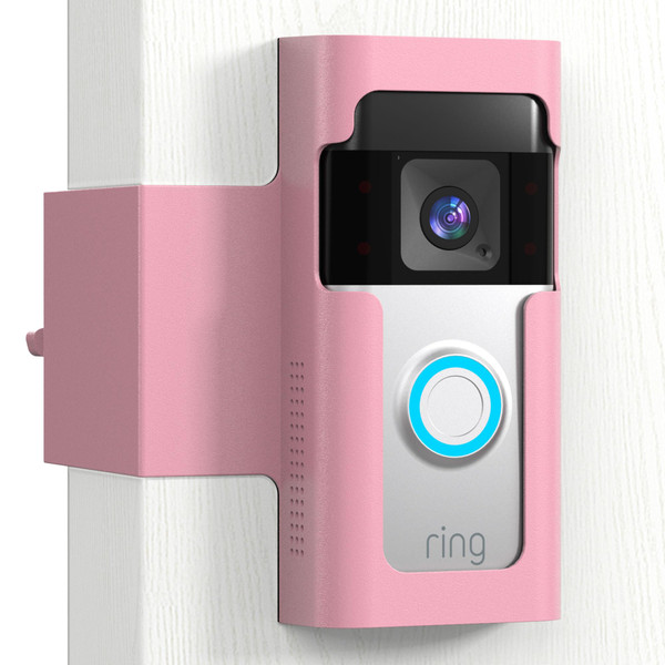 Homalor Ring Doorbell Mount - Pink, All Metal Anti Theft Doorbell Holder for Ring & Blink, No Drill Required