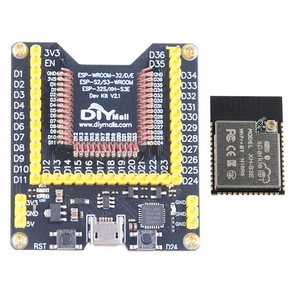 ESP32 Programming Module Test Board Burning Fixture System Development Board + ESP32-S3-WROOM-1 XH-S3E N16R8 Wi-Fi BLE Module
