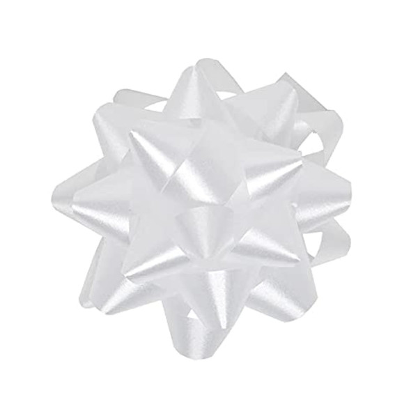 Worlds White Confetti Gift Bows Star Gift Bows for Christmas Gift Wrap Bows 3-3/4" Inch(15 Pack)