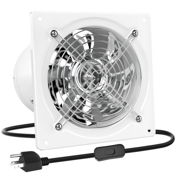 HG Power 10 Inch Exhaust Fan, Kitchen Exhaust Fan With Switch 988 CFM Wall Mounted, Extractor Ventilation Fan For Attic, Greenhouse, Basement, Shed