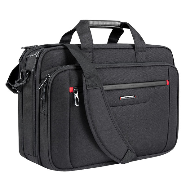 VANKEAN Laptop Briefcase Premium Laptop Case Fits Up to 17.3 Inch Business Shoulder Bag Laptop Expandable Water-Repellent Messenger Bag for Men/ Women Computer Bag for Travel/ Business/ Black