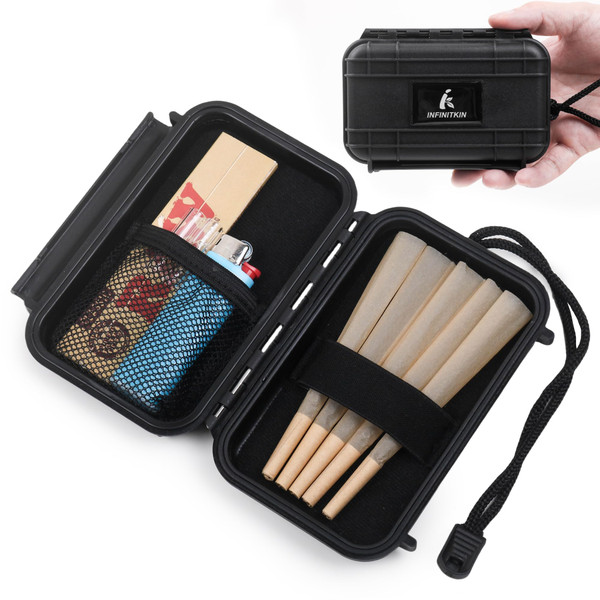 INFINITKIN Smell Proof Storage Box & Pre Roll Case – Airtight, Waterproof, Portable for Travel, Camping, Hiking & Water Sports
