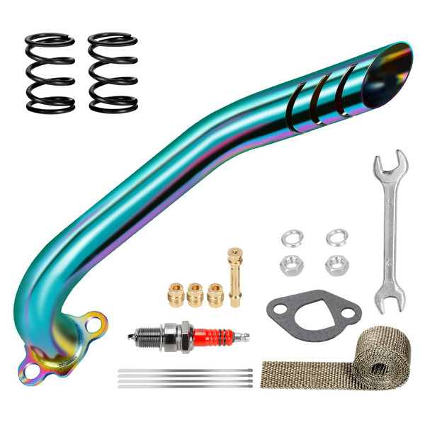 XIKOBY Mini Bike Exhaust Pipe Header Kit Compatible with Predator 212cc 224cc 196cc Non Hemi Coleman CT200U CT200U-EX B200R BT200X KT196 Go Kart Baja MB200 Axis M200 GX160 GX200 Clone Engine Parts XIKOBY Mini Bike Exhaust Pipe Header Kit Compatible with Predator 212cc 224cc 196cc Non Hemi Coleman CT200U CT200U-EX B200R BT200X KT196 Go Kart Baja MB200 Axis M200 GX160 GX200 Clone Engine Parts