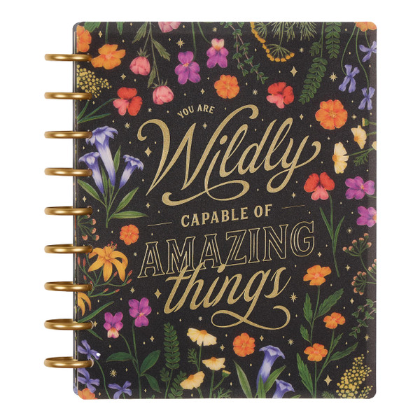 Happy Planner Disc-Bound Planner Jan.–Dec. 2026, Includes 3 Extra Months and 2 Sticker Sheets, Classic Size, 7" x 9.25", Dashboard Layout, Grounded Magic