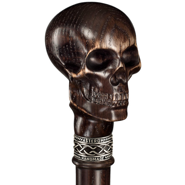 Asterom Skull Cane - Handmade - Skull Walking Stick | Vampire Gothic Walking Cane | Skull Canes for Men, Cool Steampunk Cane for Men, Halloween Cane (36 Inch)