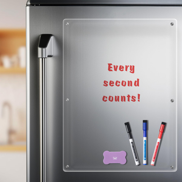 Mr. Pen Magnetic Dry Erase Board - 15"x11", 3 Dry Eraser Markers, Clear Acrylic Board for Fridge