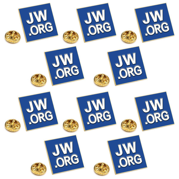 Jehovah Witness - Square Blue Label Pin - JW.org Neck Tie Hat Tack Clip Women or Men Suits- 10 Pcs Jehovah Witness Lapel Pins (Squqre-gold)