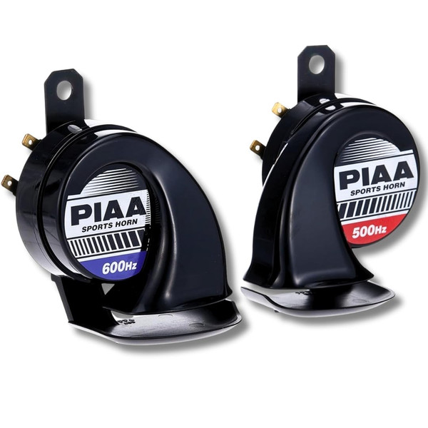 PIAA 85112 Universal Loud Horn for Car Truck Motorcycle SUV UTV ATV Van Sports High Tone 500hz + 600hz 115dB Truck Horns for Pickups Replacement Kit (Pack of 2)