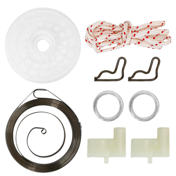Recoil Starter Pulley Spring Rope Pawl For Stihl FS38 FS45 FS46 FS55 FS55C FS55R FS55RC FC55 HL45 KM55 KM55R KM55RC BG65 BG85 TS400 Parts, Starter Pulley, Recoil Spring, Starter Rope, Pawl Kit