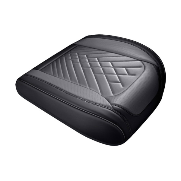 ZIMISI Leather Front Car Seat Covers, Anti-Slip Breathable Bottom Car Seat Protector, Full Wrapping Comfortable Edge Automotive Seat Covers, Fits Cars, Trucks, SUVs, Sedans (Black/Grey)