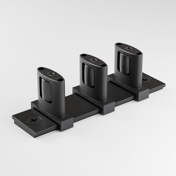 FLYVLIEG Sliding Closet Door Floor Guide for Double Bypass Door, Barn Door Bottom Guide, Adjustable 3-Roller Design, Easy Install, Black