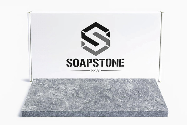 Grilling Stone by Soapstone Pros - Perfect for BBQ, Grill and Oven - Natural Non-Stick - rectangular - 16" X 8"