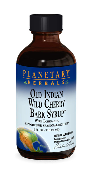 Planetary Herbals Old Indian Wild Cherry Bark Syrup with Echinacea - Natural - 4 oz Planetary Herbals Old Indian Wild Cherry Bark Syrup with Echinacea - Natural - 4 oz