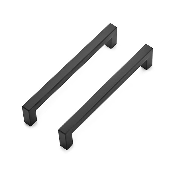 Ravinte 12 Pack 6-1/4 Inch Kitchen Square Cabinet Handles Matte Black Pulls Stainless Steel Drawer Pulls Kitchen Cabinet Hardware Handles