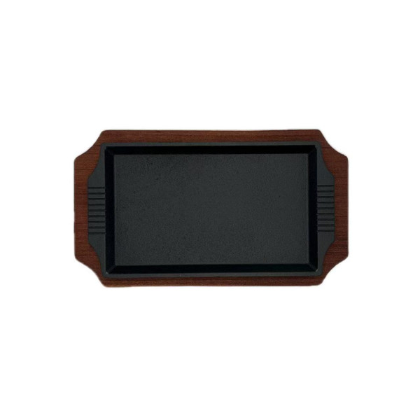 SZTNKSKJ Steak Plate Sizzle Platter - Cast Iron Bakeware, Square Pan & Skillet for Roti (21cm*12cm)