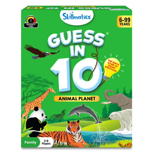 Skillmatics Guess in 10 Animal Planet, Trivia Card Games, Christmas Stocking Stuffers Perfect for Boys, Girls, Kids, Teens, Adults Who Love Animals, Travel Games, Gifts for Ages 6, 7, 8, 9, 10, and Up