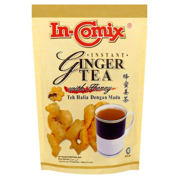 IN-COMIX Instant Ginger Tea with Honey Pack of Two 11.4 Oz a Pack with 18 Sachets IN-COMIX Instant Ginger Tea with Honey Pack of Two 11.4 Oz a Pack with 18 Sachets